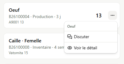 Actions des lots